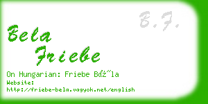 bela friebe business card